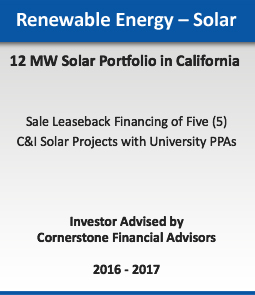 Renewable Energy - Solar :: 12 MW Solar Portfolio in California
