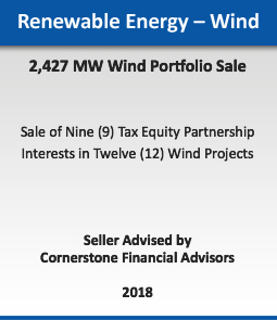 Renewable Energy - Wind :: 2,427 MW Wild Portfolio Sale