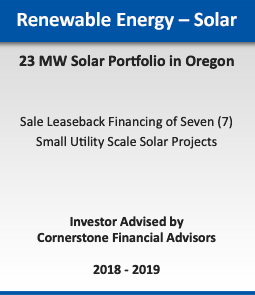 Renewable Energy - Wind :: 720 MW Wind Portfolio Sale