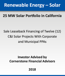 Renewable Energy - Wind :: 720 MW Wind Portfolio Sale