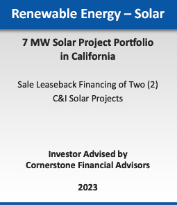 Renewable Energy - Wind :: 720 MW Wind Portfolio Sale