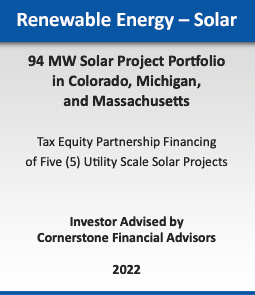 Renewable Energy - Wind :: 720 MW Wind Portfolio Sale