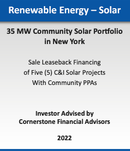 Renewable Energy - Wind :: 720 MW Wind Portfolio Sale