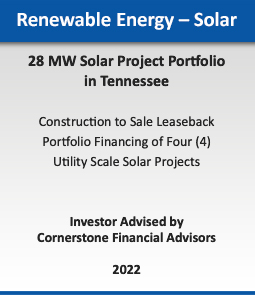 Renewable Energy - Wind :: 720 MW Wind Portfolio Sale