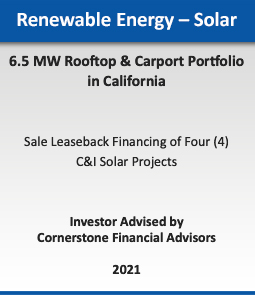 Renewable Energy - Wind :: 720 MW Wind Portfolio Sale