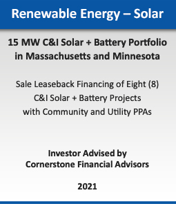 Renewable Energy - Wind :: 720 MW Wind Portfolio Sale