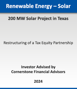 Renewable Energy - Wind :: 720 MW Wind Portfolio Sale