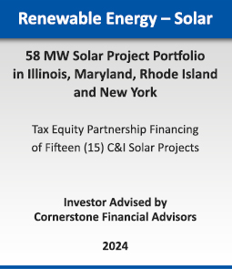 Renewable Energy - Wind :: 720 MW Wind Portfolio Sale