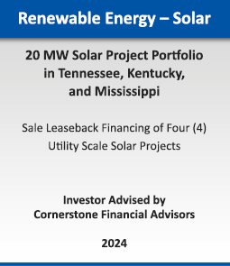 Renewable Energy - Wind :: 720 MW Wind Portfolio Sale